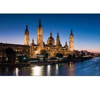 Puesta De Sol Catedral Zaragoza Paisaje Urbano España Taladro Completo Diy 5D Pintura De Diamante Por Número Kits Únicos Decoración De La Pared Del Hogar Cristal