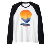 Puesta de Sol del río Camiseta Manga Raglan