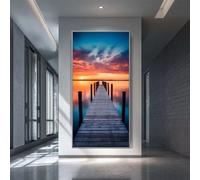 Puesta de Sol en El Mar Diamond Painting Adultos, 5D Pintura Diamante Paseo Marítimo de Madera Cuadro Diamantes Kit Completo 100x200cm, Manualidades Adultos Full Drill Pintar con Diamantes (RD857)
