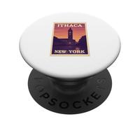 Puesta de sol en Ítaca Nueva York Amanecer Amanecer Arte Gráfico de viaje PopSockets PopGrip Adhesivo