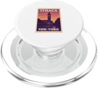Puesta de sol en Ítaca Nueva York Amanecer Amanecer Arte Gráfico de viaje PopSockets PopGrip para MagSafe