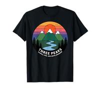 Puesta de Sol Retro en Three Peaks, Scafell Pike, Ben Nevis, Snowdon Camiseta