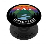 Puesta de Sol Retro en Three Peaks, Scafell Pike, Ben Nevis, Snowdon PopSockets PopGrip Adhesivo