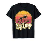 Puesta de Sol Retro Playa Key Largo Florida Camiseta