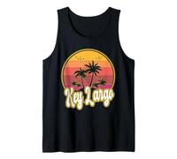 Puesta de Sol Retro Playa Key Largo Florida Camiseta sin Mangas