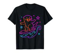 Puesta de Sol Surfing Nutria Océano Diversión para Niños y Niños Juniors Camiseta