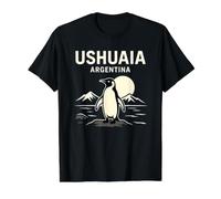 Puesta de Sol Ushuaia Argentina Camiseta gráfica económica, Hombre, Negro, S