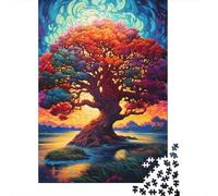 Puesta del Sol del árbol de fantasía 1000 Piezas Stock De Cartas Premium Rompecabezas De Bricolaje Coleccionistas Entrenamiento Cerebral Decoración De Paredes 70x50cm/1000pcs