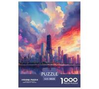 Puesta del Sol Skyline de la Ciudad 1000 Piezas Adultos Puzzle Niños Regalo DecoracióN Familiar Juego Desafiante 38x26cm/1000pcs