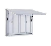 Puesto de comida de aleación de aluminio con toldo y pantalla, ventana y manija de puerta, ventana de servicio de concesión para camiones de comida(48x36in/122x91cm)