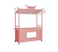 Puesto de Mercado con toldo, Carrito de exhibición para vendedores, Comercial Hot Dogs/Helados Puesto de Comida, mercados callejeros y ferias de artesanía(Pink)