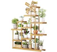 puesto de plantas Soporte para plantas de bambú para interiores y exteriores, para múltiples plantas, con escalera de capas, para sala de estar, patio, decoración bohemia para el hogar y jardinería, 6