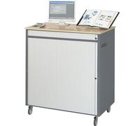 Puesto de trabajo para ordenador RAU, H x A x P 1100 x 1030 x 660 mm, rodante