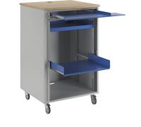 Puesto de trabajo para ordenador RAU, H x A x P 1100 x 720 x 660 mm, rodante