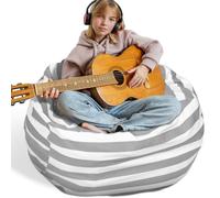 Puf de 38 pulgadas para niños y adultos solo funda (sin relleno), bolsa de almacenamiento de juguetes, funda para guardar juguetes, bolsa de almacenamiento de animales, funda para silla para leer y