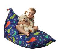 Puf de Almacenamiento de Animales de Peluche con Asa, Bolsa de Frijoles de Peluche para Niños y Adultos de Juguetes, Organizador de Juguetes Extra Grande Plegable (Sin Relleno) Dinosaurios