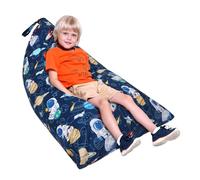 Puf de Almacenamiento de Animales de Peluche con Asa, Bolsa de Frijoles de Peluche para Niños y Adultos de Juguetes, Organizador de Juguetes Extra Grande Plegable (Sin Relleno), Astronauta Espacial