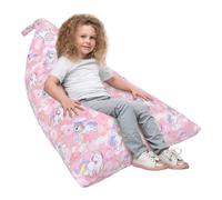 Puf de Almacenamiento de Animales de Peluche con Asa, Bolsa de Frijoles de Peluche para Niños y Adultos de Juguetes, Organizador de Juguetes Extra Grande Plegable (Sin Relleno), Unicornio Rosa