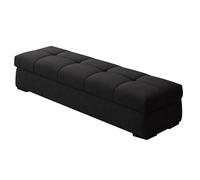 Puf de almacenamiento de terciopelo, taburete de mesita de noche para dormitorio, banco al final de la cama, alta estabilidad, muebles de sala de estar y entrada, 60 cm, color negro, diseño elegante