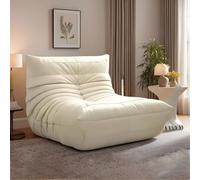 Puf de ante suave con soporte para la espalda, espuma viscoelástica para dormitorio, rincón de lectura, dormitorio, sala de estar