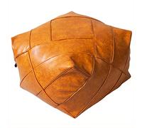 Puf de cuero de alta calidad sin relleno, taburete cuadrado para reposapiés, puf, moderna solución de almacenamiento