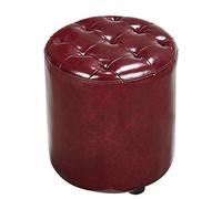Puf de cuero otomano cuadrado con reposapiés elegante, base de madera, banco pequeño, 35 x 35 x 40 cm, versátil decoración del hogar, muebles modernos para sala de estar