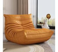 Puf de esponja para adultos y adolescentes, ideal para sala de estar, dormitorio, universidad, perfecto para jugar, leer, libros, resistente a los arañazos, color naranja