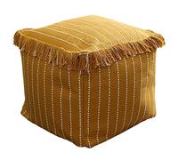 Puf de polvo puf de suelo puf cuadrado puf puf reposapiés taburete bajo pufs para sala de estar 45x45x40cm(amarillo)