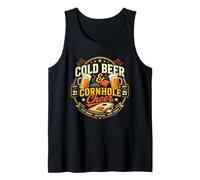 Puf Divertido para Tirar Cerveza fría y Cornhole Cheer Camiseta sin Mangas