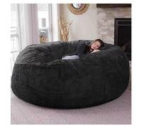 Puf gigante de cuero con relleno de espuma viscoelástica, perfecto para sala de estar, ideal para adultos y parejas (solo funda, sin relleno) - Opción de asiento elegante y cómoda