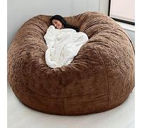 Puf gigante de gran tamaño - Funda de piel cómoda de 5 pies, 6 pies y 7 pies, sofá mullido para adultos, perfecto para dormitorio o sala de estar, no incluye relleno