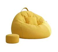 Puf gigante de piel suave con soporte para la espalda, color sólido, diseño simple, ideal para adultos en la sala de estar, dormitorio, dormitorio universitario, comodidad acogedora