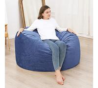 Puf grande de espuma viscoelástica de 4FT para adultos y niños - Cómodo sofá de descanso de ante suave - Funda lavable - Cómodo asiento de suelo para jugar, para la residencia de estudiantes o para el
