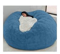 Puf grande XXL cómodo y funda ideal para niños y adultos, perfecto para sala de estar y dormitorio, color azul real, 130 x 65 cm, relleno de 1,5 m no incluido