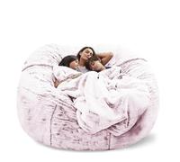 Puf grande XXL cómodo y funda perfecta para niños y adultos, ideal para sala de estar y dormitorio, sin relleno, color rojo nieve, 180 x 90 cm, 2,1 m