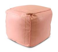 Puf Marroquí Cuero Blush Cuadrado