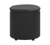 Puf negro de piel sintética 40 x 38 cm con almacenamiento glamour Maryland
