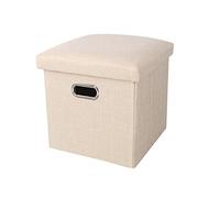 Puf otomano de almacenamiento de 25 x 25 x 25 cm, reposapiés y taburete de almacenamiento, otomano plegable para sala de estar, reposapiés decorativo, solución de almacenamiento versátil
