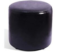Puf otomano de cuero - Banco cuadrado de cubo, base de madera maciza, mesa auxiliar tapizada en negro, 30 x 30 x 30 cm - Elegante acento de sala de estar para espacios pequeños