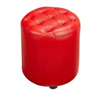 Puf otomano de cuero con forma de cubo - Reposapiés de madera maciza elegante 35 x 35 x 40 cm (14 x 14 x 16 pulgadas) para sala de estar, banco de cuero versátil para decoración del hogar y comodidad