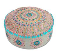 Puf otomano de Estilo Bohemio, Relleno no Incluido, de Lujo, Artesanal, para decoración de habitación, para meditación, Yoga, cojín de Suelo, Taburete, de Moda, Bohemio