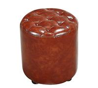Puf otomano de piel con forma de cubo - Reposapiés cuadrado de madera maciza para sala de estar, elegante asiento decorativo, versátil, moderno, muebles de acento cómodo y duradero
