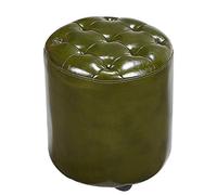 Puf otomano de piel con forma de cubo, reposapiés tapizado con base de madera maciza, elegante banco pequeño para sala de estar, mesa de café, 35 x 35 x 40 cm