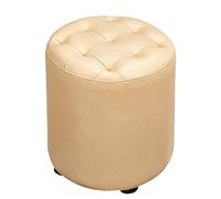 Puf otomano de piel con forma de cubo - Reposapiés tapizado de madera maciza, mesa de centro cuadrada para sala de estar, 35 x 35 x 40 cm