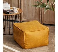 Puf otomano de piel de ante - Taburete decorativo lujoso y cómodo para sala de estar o dormitorio - Puf cojín de suelo asiento de sofá