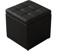 Puf otomano de poliuretano con almacenamiento, elegante reposapiés cuadrado para sala de estar y dormitorio