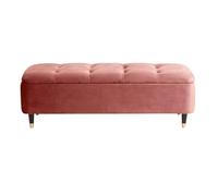 Puf otomano de terciopelo con almacenamiento, reposapiés moderno para cama y sofá, banco de entrada rectangular, gran nizer, elegante decoración del hogar (rosa, 60 cm)