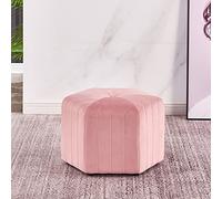 Puf otomano hexagonal de franela para el hogar, reposapiés tapizado portátil, decoración del hogar, para sala de estar, reposapiés cuadrado apilable