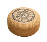 Puf para exteriores, yute hecho a mano, de algodón, 15.75 19.7 pulgadas de diámetro y 7.87 pulgadas de altura, reposapiés tejido para patio, asiento acolchado suave para el suelo
