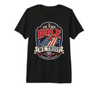 Puf Patriotic Cornhole In The Hole We Trust USA Camiseta Premium